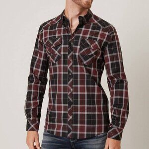 COPY - Outpost Makers Plaid Shirt Size XL Button Down Red, Black, Stripes